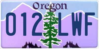 OR license plate 012LWF