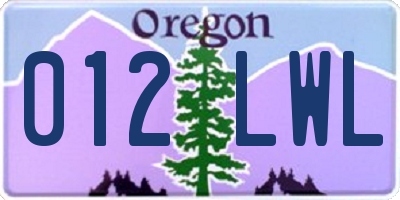 OR license plate 012LWL