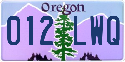 OR license plate 012LWQ