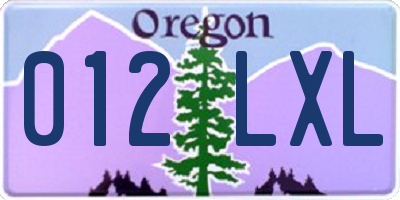 OR license plate 012LXL