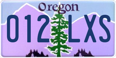 OR license plate 012LXS