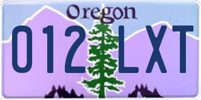 OR license plate 012LXT
