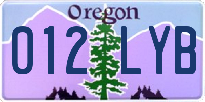 OR license plate 012LYB