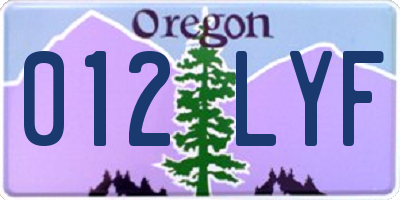 OR license plate 012LYF