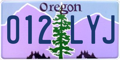 OR license plate 012LYJ