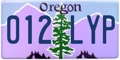 OR license plate 012LYP