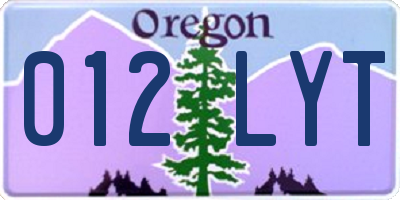OR license plate 012LYT