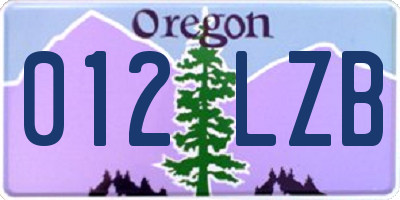 OR license plate 012LZB