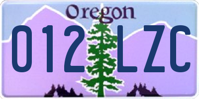 OR license plate 012LZC