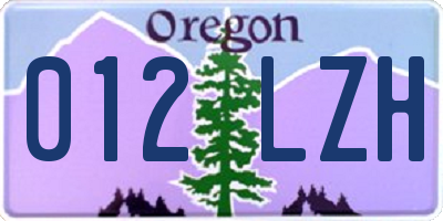 OR license plate 012LZH