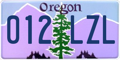 OR license plate 012LZL