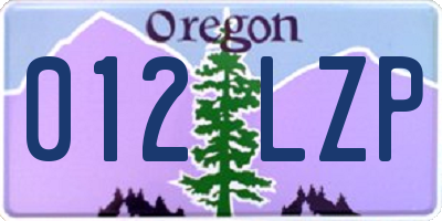 OR license plate 012LZP
