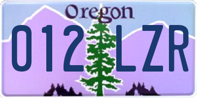 OR license plate 012LZR