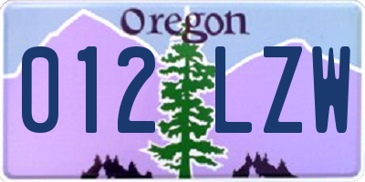 OR license plate 012LZW