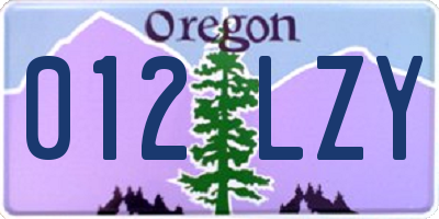 OR license plate 012LZY