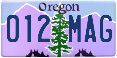 OR license plate 012MAG