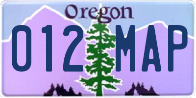 OR license plate 012MAP