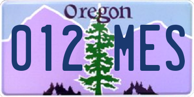 OR license plate 012MES
