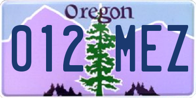 OR license plate 012MEZ