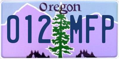 OR license plate 012MFP