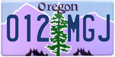 OR license plate 012MGJ