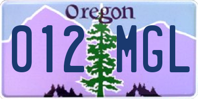 OR license plate 012MGL