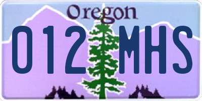 OR license plate 012MHS