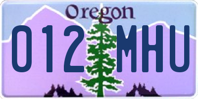 OR license plate 012MHU