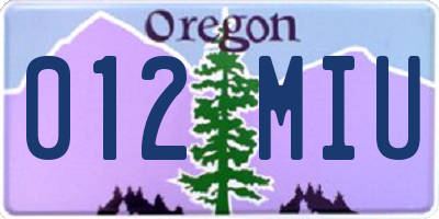 OR license plate 012MIU