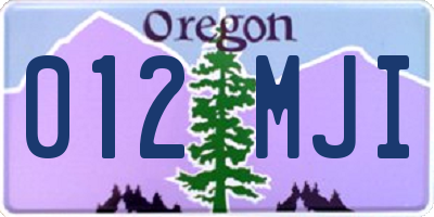 OR license plate 012MJI