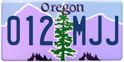 OR license plate 012MJJ