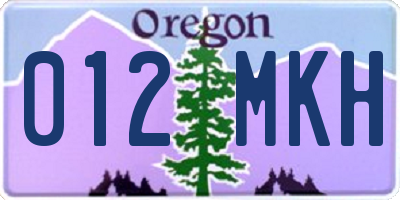 OR license plate 012MKH