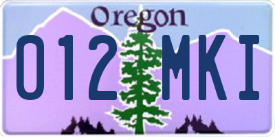 OR license plate 012MKI