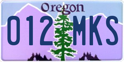 OR license plate 012MKS