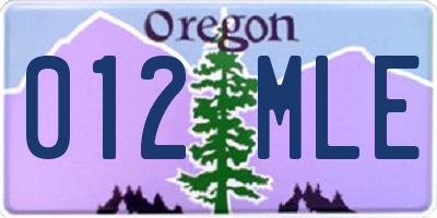 OR license plate 012MLE