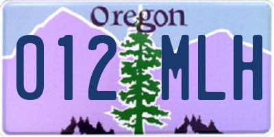 OR license plate 012MLH