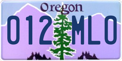OR license plate 012MLO