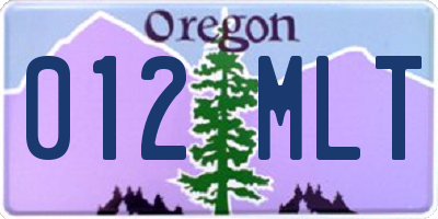 OR license plate 012MLT