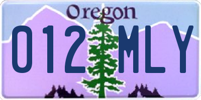 OR license plate 012MLY