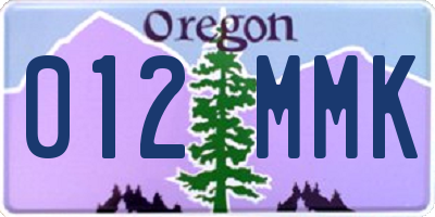 OR license plate 012MMK