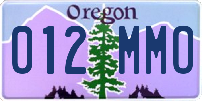 OR license plate 012MMO
