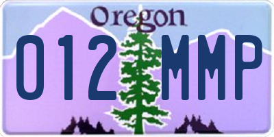 OR license plate 012MMP