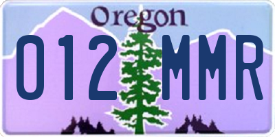 OR license plate 012MMR