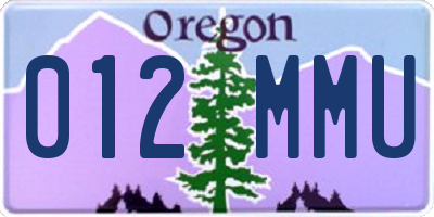 OR license plate 012MMU