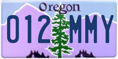 OR license plate 012MMY