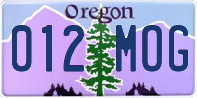 OR license plate 012MOG