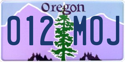 OR license plate 012MOJ