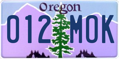 OR license plate 012MOK