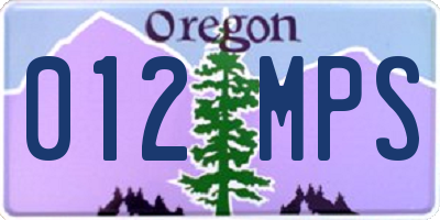 OR license plate 012MPS
