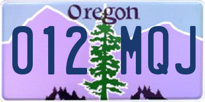 OR license plate 012MQJ